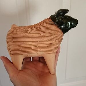 Vintage Mexican Bull Chia Pet with seed packet